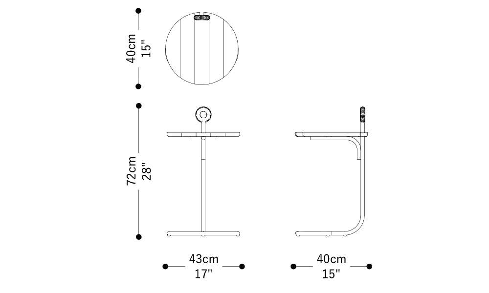 Image of the main dimensions of the product